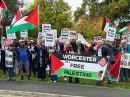 Hundreds of pro-Palestine supporters protest outside Cheltenham factory Image